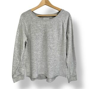 4/$20 Live Love Lounge Heathered Gray Raglan Knit Pullover Top Size Large